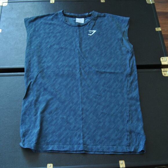 Gymshark Small Blue Tank Top w/ White Logo - Picture 1 of 6